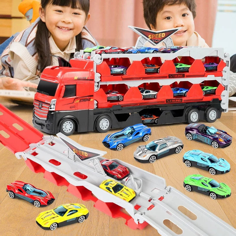 Mega Hauler Truck mit Schleuder-Rennstrecke