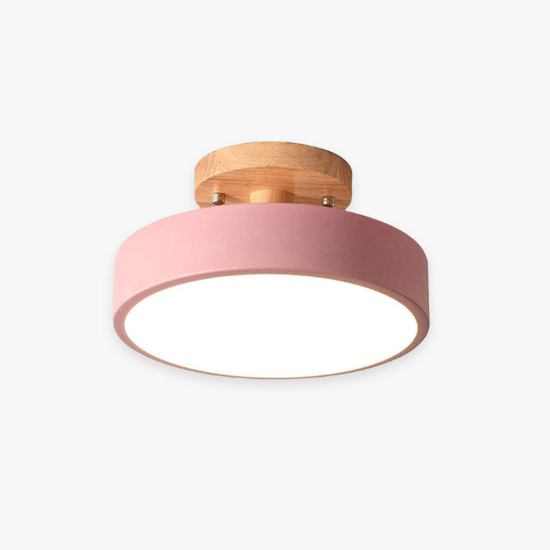 Runde LED Deckenleuchte Modern Holz/Acryl