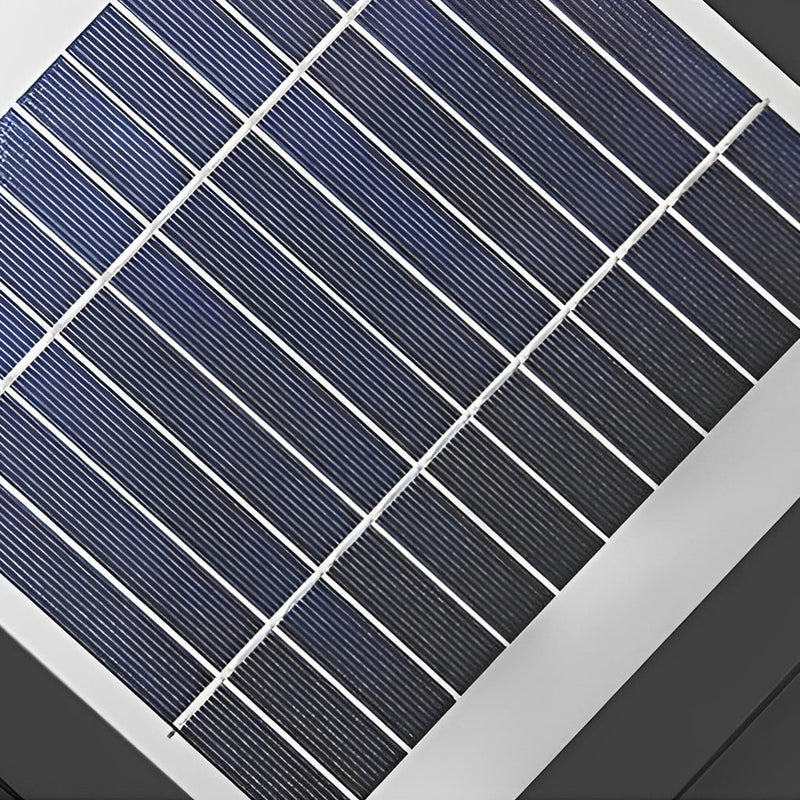 Quadratische, kreisförmige, wasserdichte LED-Solar-Außenzaunlampe in Schwarz