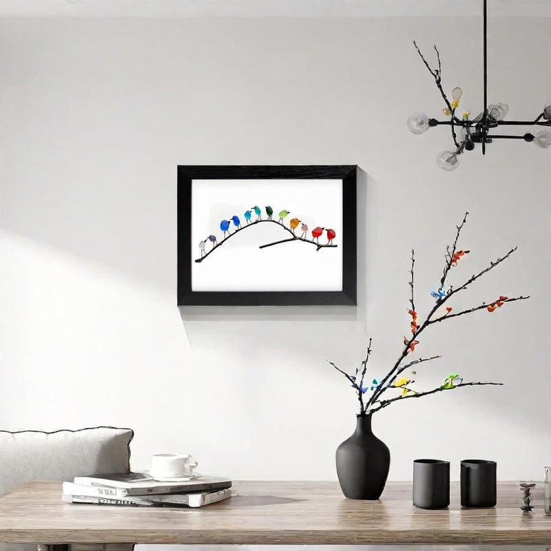 Handmade Sea Glass Birds Wall Art