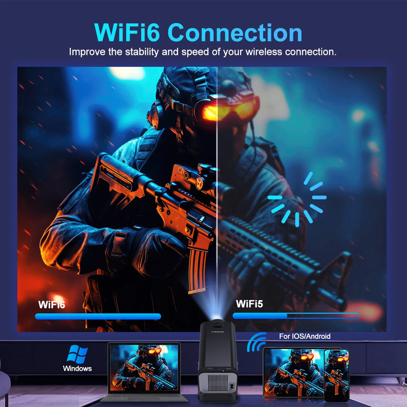 Magcubic 4K Android 11 Projector Native 1080P, 390 ANSI, Dual WiFi 6 & BT 5.0