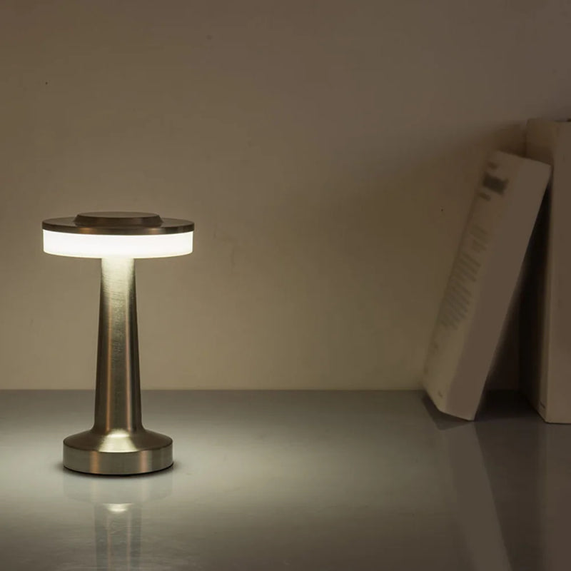 Retro LED Table Lamp – USB Rechargeable & Infinitely Dimmable