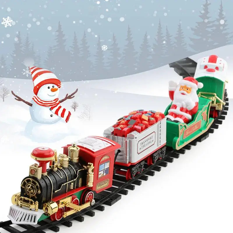 Christmas Train Set with Sound & Light – Electric Steam Toy for Kids