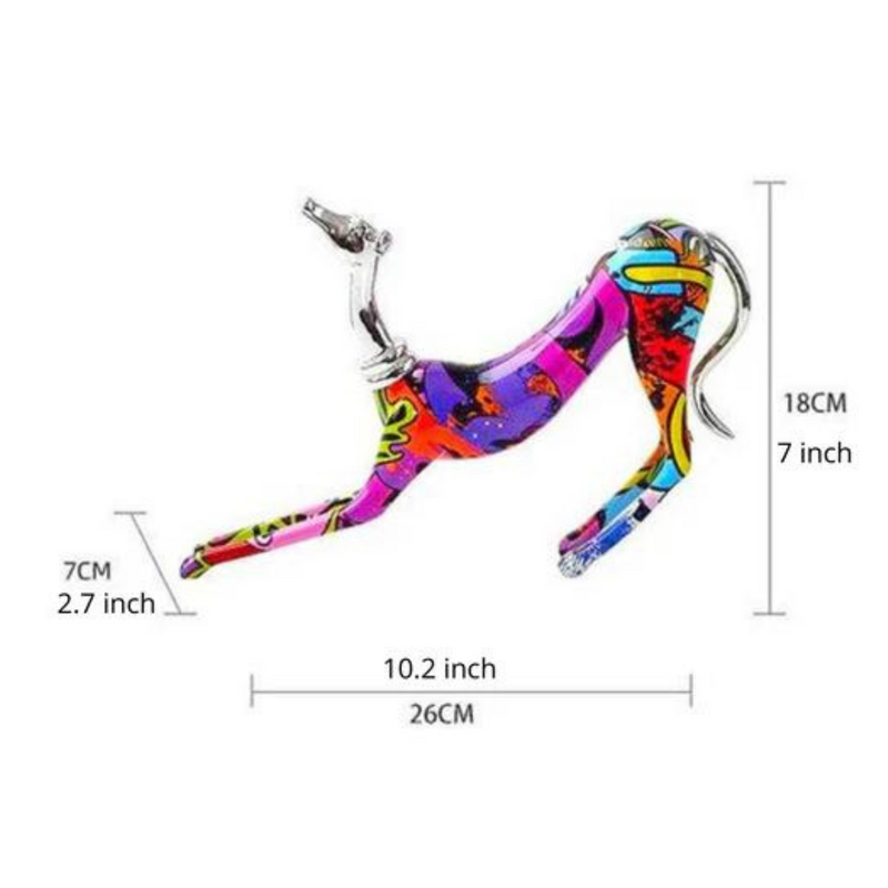 Greyhound Graffiti Resin Painted Statue