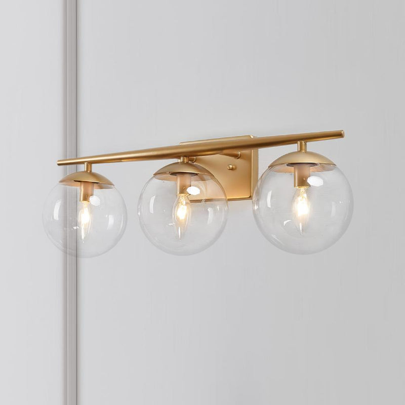 Minimalistische dimmbare 3-flammige Schminktischleuchte in Gold