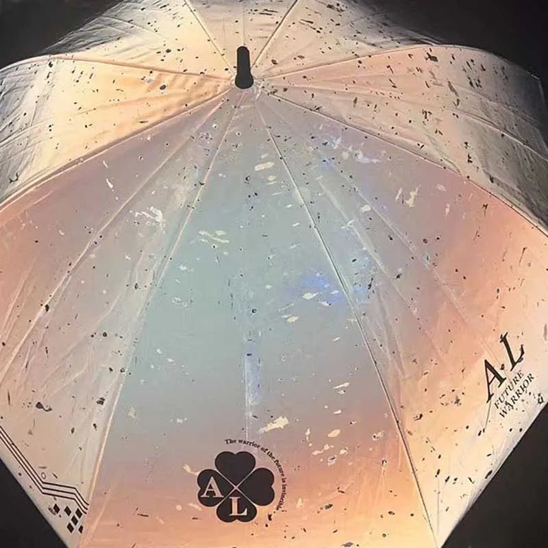 Iridescent Color-Changing Umbrella – Auto-Folding Reflective EVA Shield