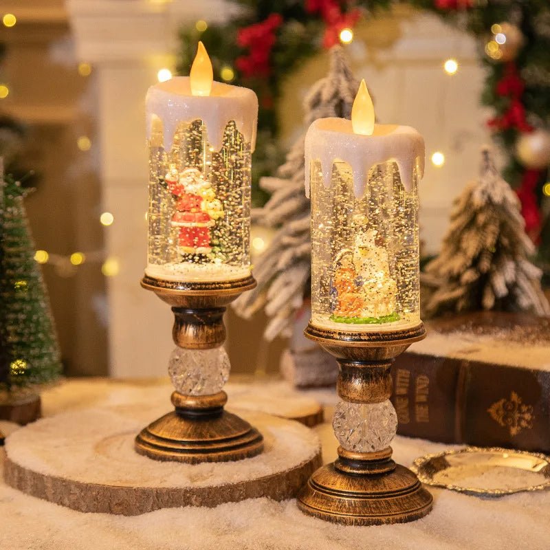 LED Christmas Candle Lights with Snowflake Music Box – Festive Holiday Décor