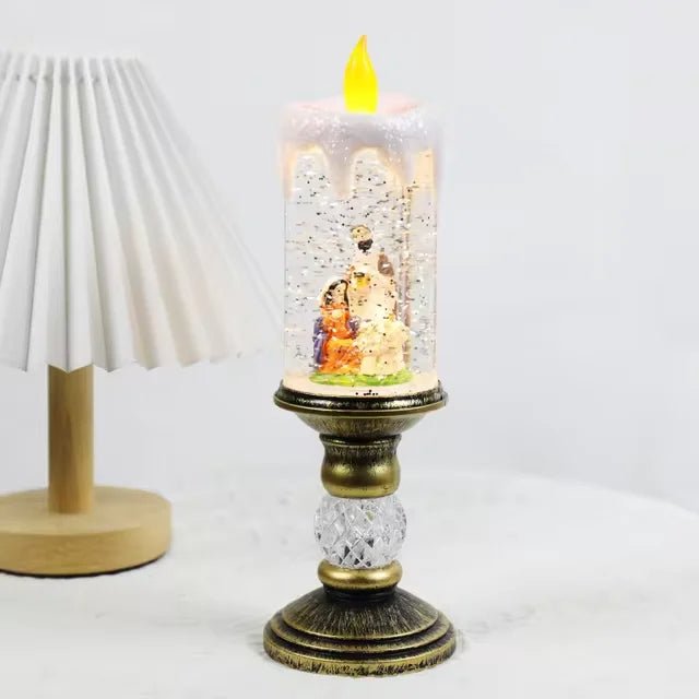 LED Christmas Candle Lights with Snowflake Music Box – Festive Holiday Décor