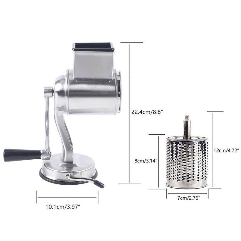 Multifunctional Stainless Steel Rotary Cheese Grater Hand Drum Slicer Crank Vegetable Chopper