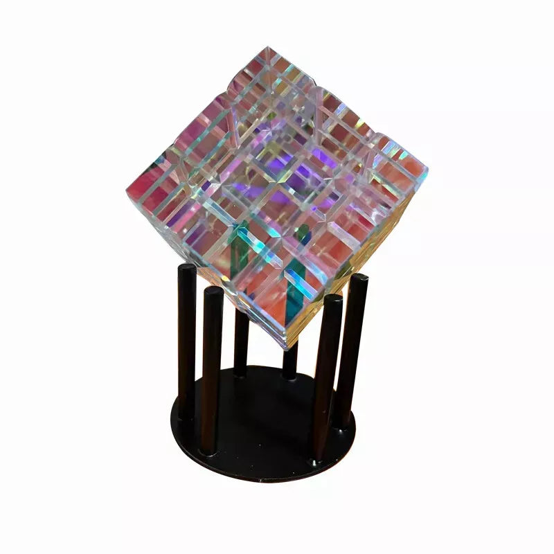 Magik Chroma Cube Crystal Sculpture