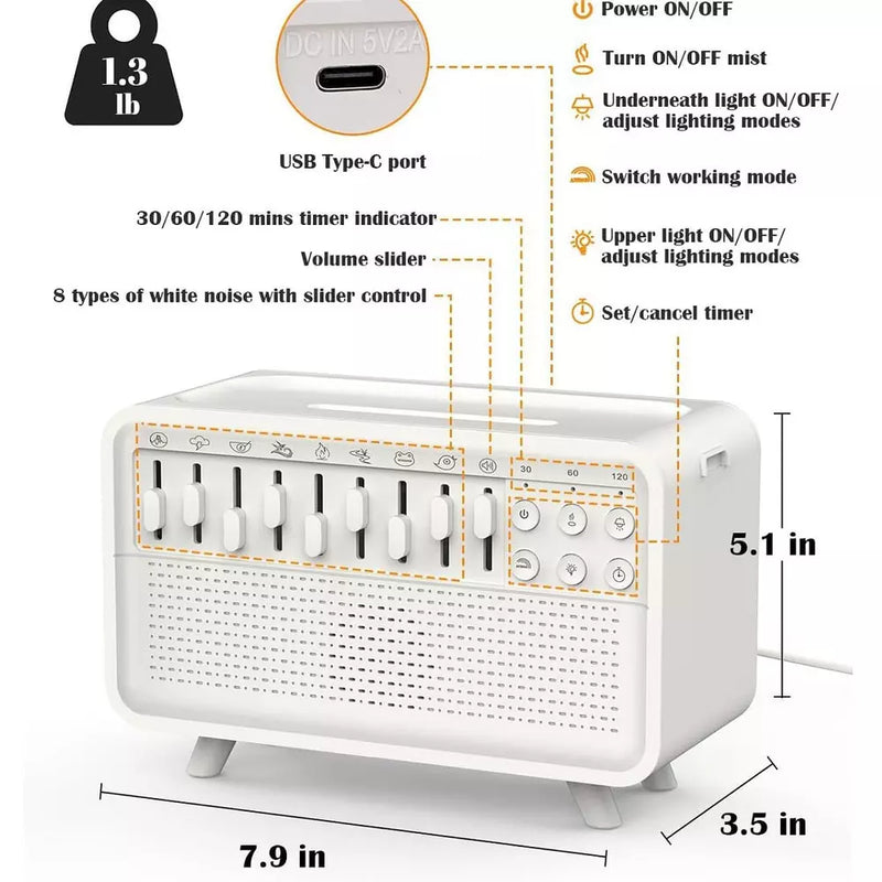 Sound Machine Diffuser & Humidifier Spa & Office Ready