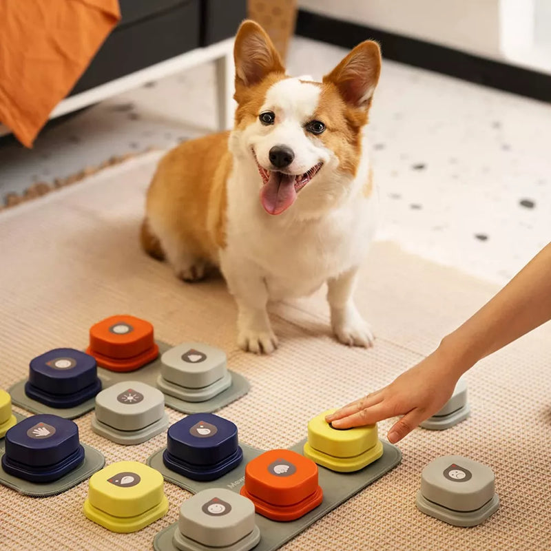 Dog Talking Button Set Vocal Training Bell with Pad & Stickers
