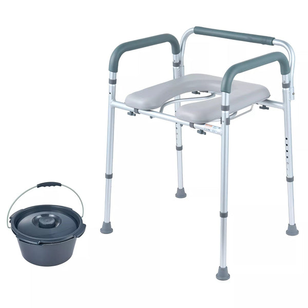 Portable Adjustable Bedside Commode for Home Care
