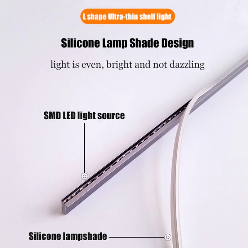 Ultra-Thin Aluminum LED Cabinet Light Bar – Sleek & Hidden Under-Shelf Lighting Kit