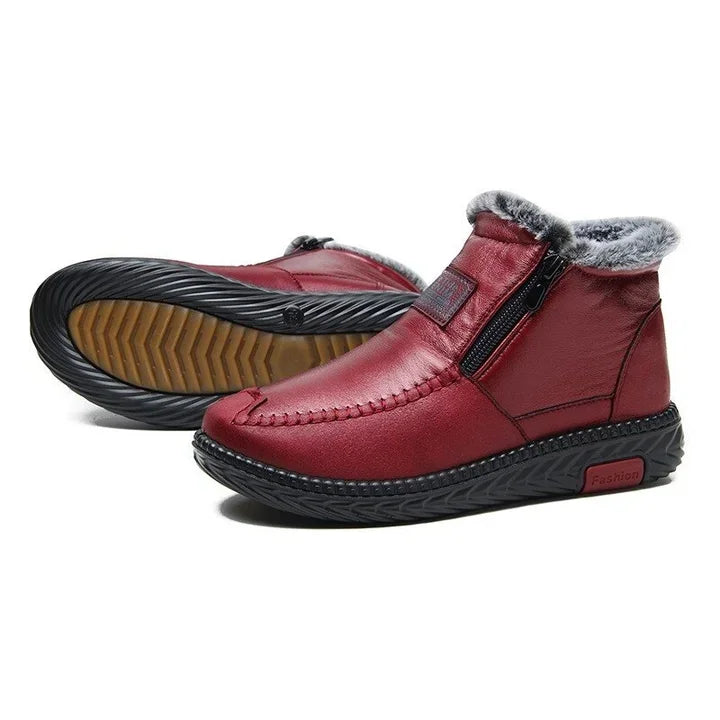 Wasserdichte, rutschfeste Baumwolllederstiefel für Damen