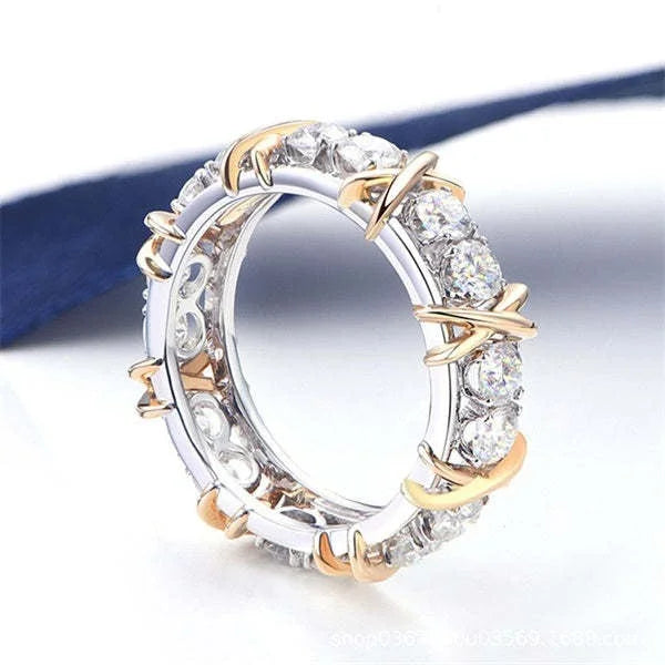 Magnetic Zircon Shaping Cross Full Moissanite Diamond Ring
