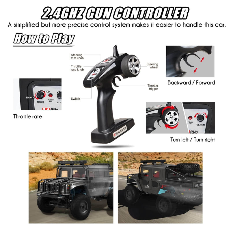 1/12 Jeep RC Truck 4WD RTR Remote Jeep Wrangler Brushed Remote Control Truck RC Rock Crawler