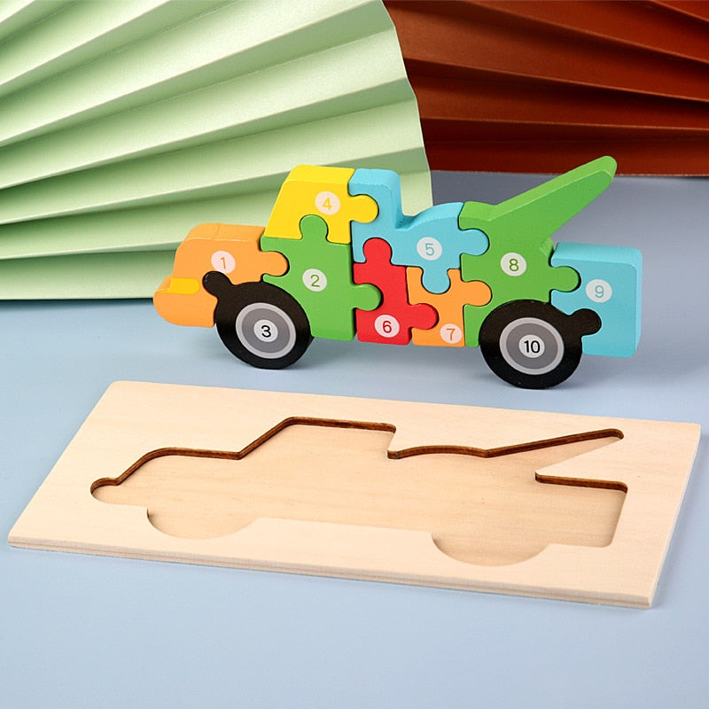 Pädagogische Holzpuzzles für Kinder – Montessori-Spielzeug für Kleinkinder