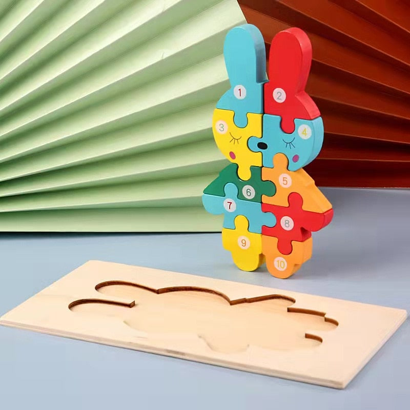 Pädagogische Holzpuzzles für Kinder – Montessori-Spielzeug für Kleinkinder