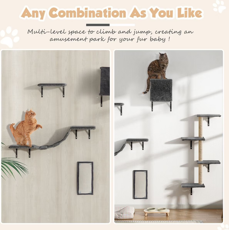Scratching Cat Climber Set Tree - 5Pcs